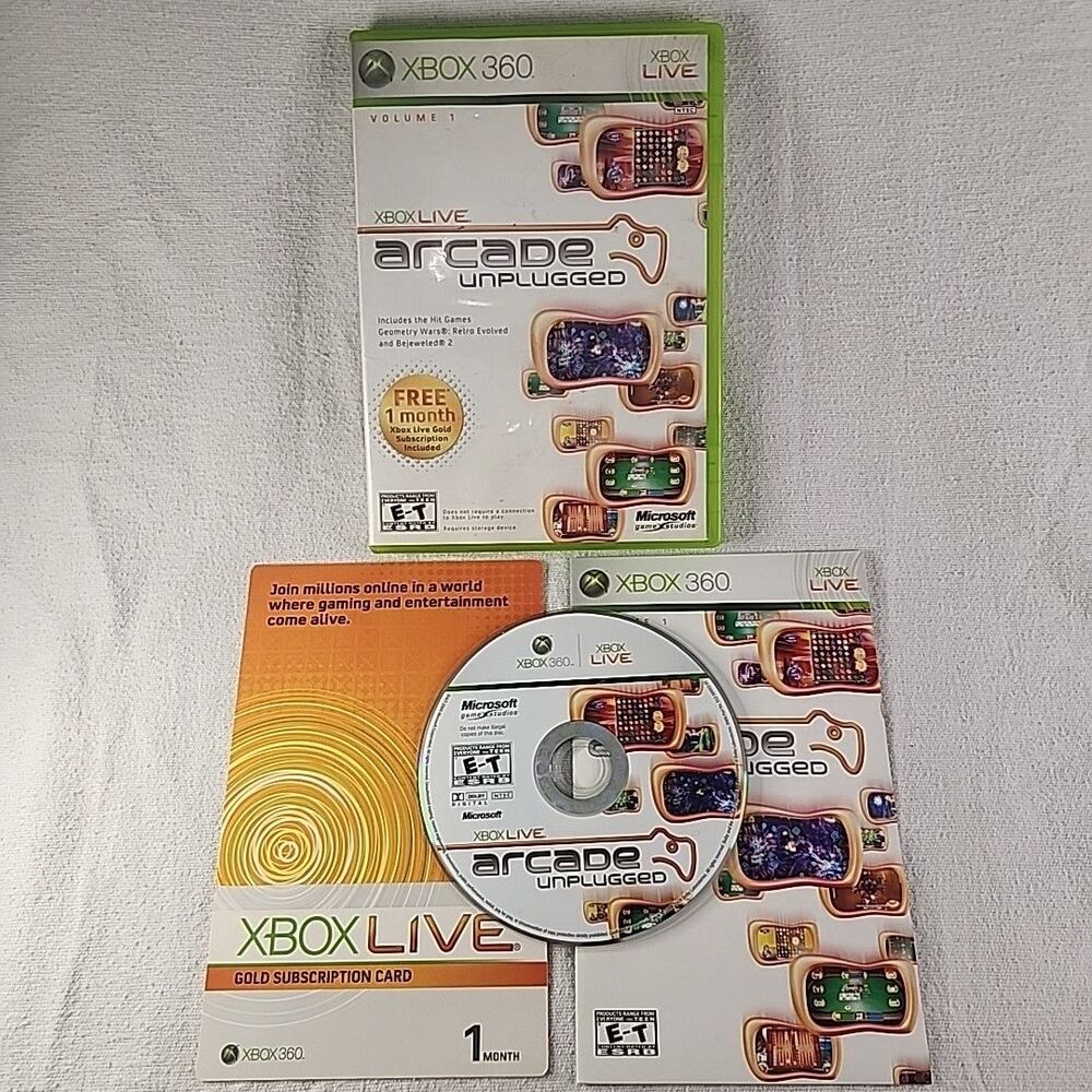 Game Live Arcade Unplugged Xbox 360 Microsoft 2006 Complete CD Manual Case